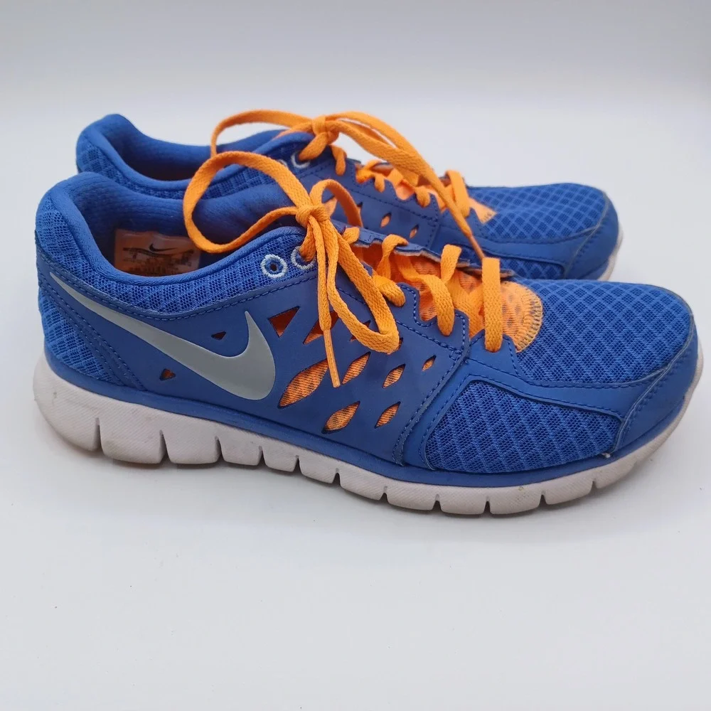 Nike Free 5.0 Running Shoes Womens 8 Blue Orange‎ Excellent Lightweight Mesh